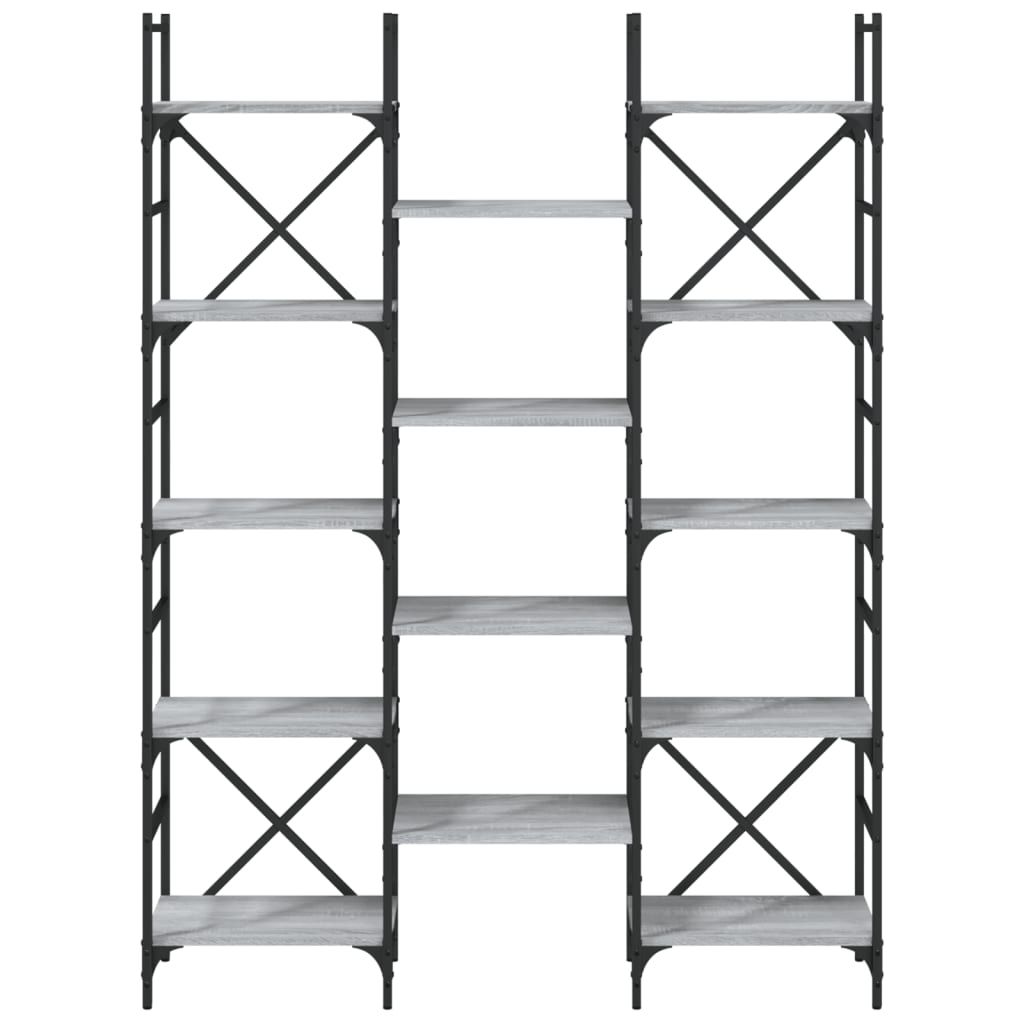 Bookshelf Grey Sonoma 127,5x28,5x172,5 cm Engineered Wood