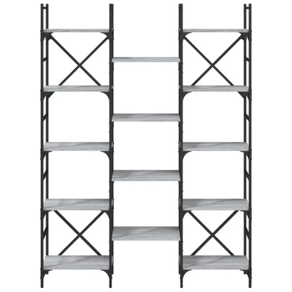 Bookshelf Grey Sonoma 127,5x28,5x172,5 cm Engineered Wood
