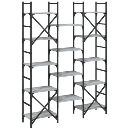 Bookshelf Grey Sonoma 127,5x28,5x172,5 cm Engineered Wood