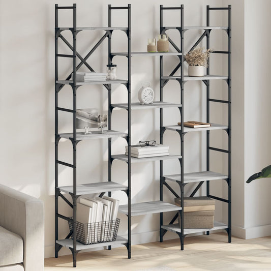 Bookshelf Grey Sonoma 127,5x28,5x172,5 cm Engineered Wood