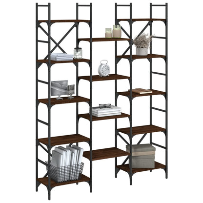 Bookshelf Brown Oak 127,5x28,5x172,5 cm Engineered Wood