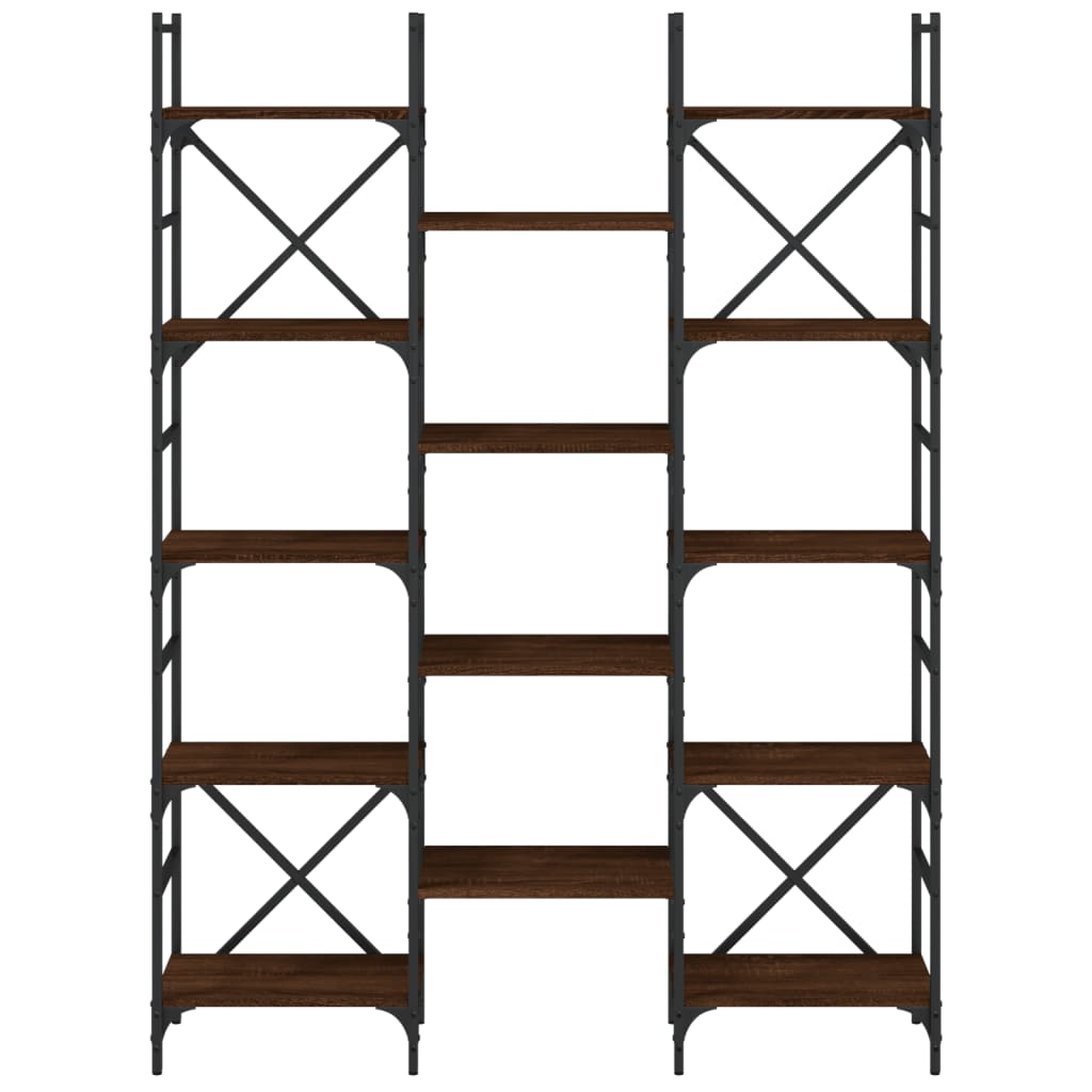 Bookshelf Brown Oak 127,5x28,5x172,5 cm Engineered Wood