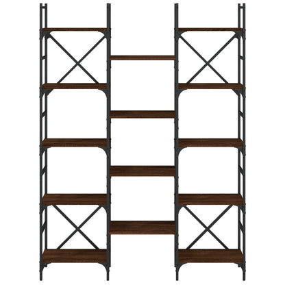 Bookshelf Brown Oak 127,5x28,5x172,5 cm Engineered Wood