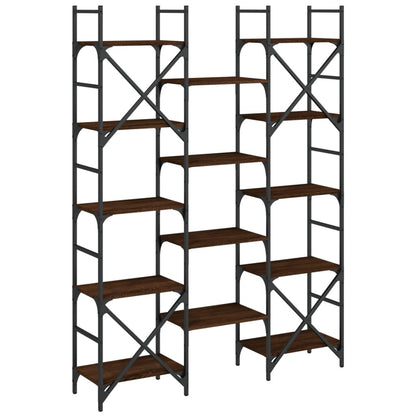 Bookshelf Brown Oak 127,5x28,5x172,5 cm Engineered Wood