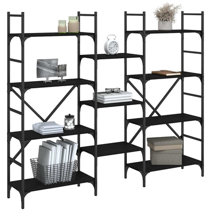 Bookshelf Black 160x28,5x136,5 cm Engineered Wood