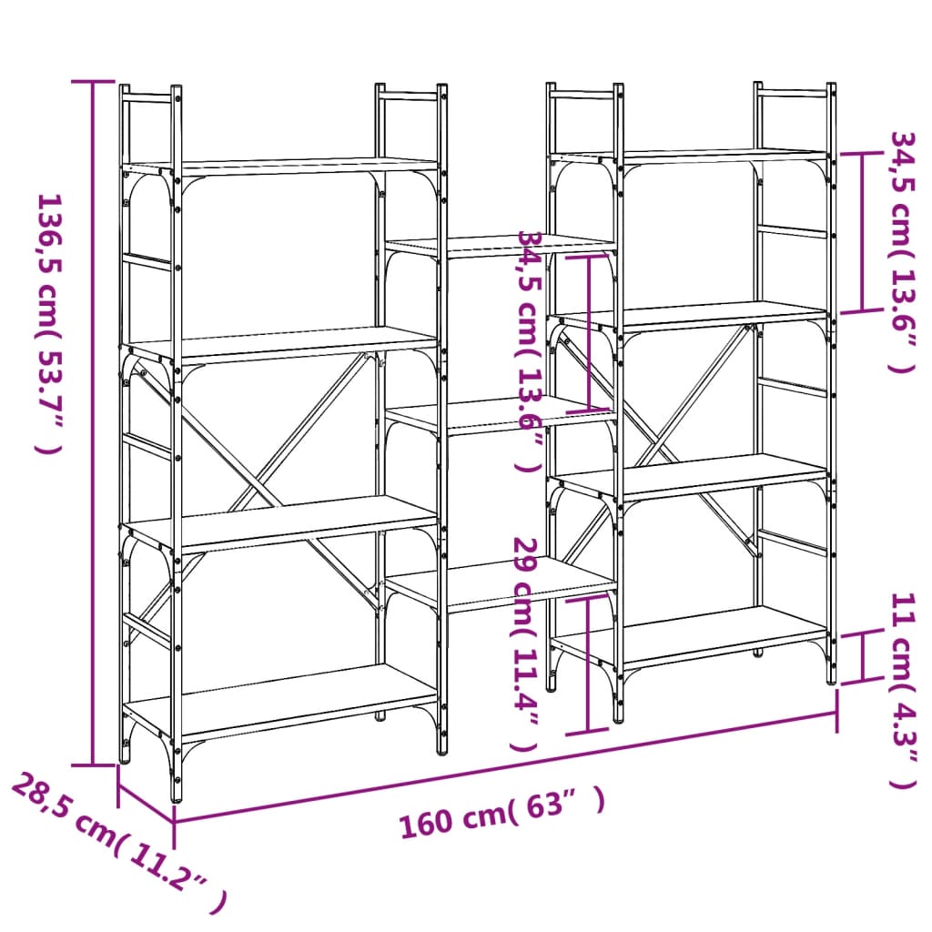 Bookshelf | Black | Engineered Wood | Tall | Bookshelf | Rectangular
