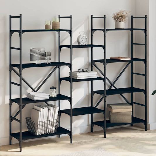 Bookshelf Black 160x28,5x136,5 cm Engineered Wood