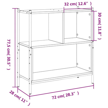 Bookcase Smoked Oak 72x28x77.5 cm Engineered Wood