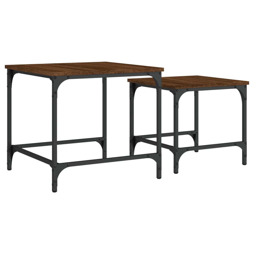Nesting Coffee Tables 2 pcs Brown Oak Engineered Wood