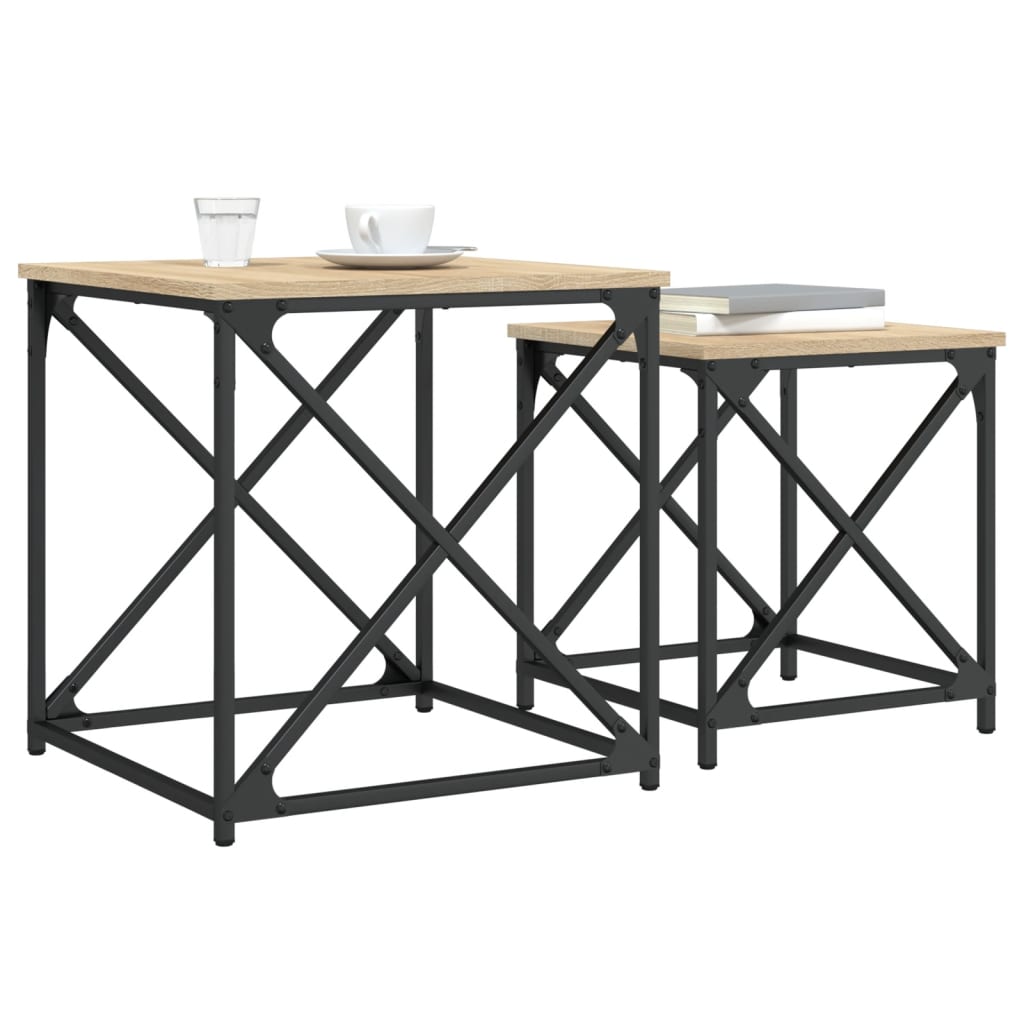 Nesting Coffee Tables 2 pcs Sonoma Oak Engineered Wood