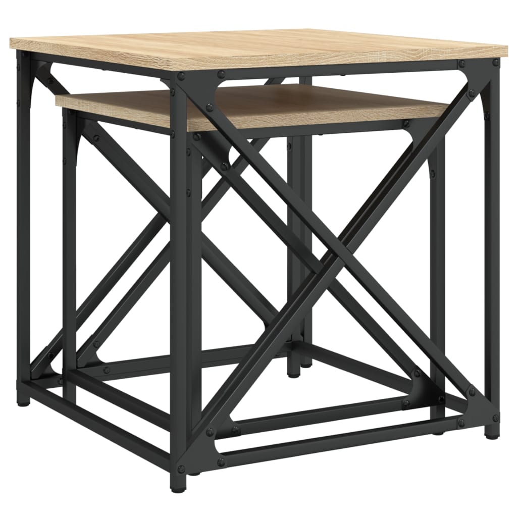 Nesting Coffee Tables 2 pcs Sonoma Oak Engineered Wood