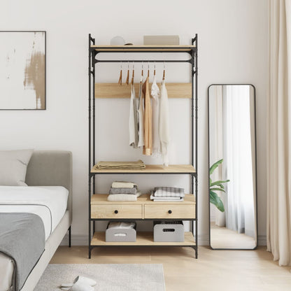 Wardrobe with Drawers Sonoma Oak 89x39x184,5 cm Engineered Wood