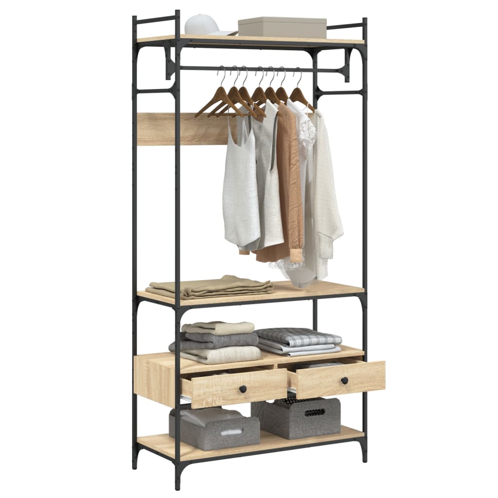 Wardrobe with Drawers Sonoma Oak 89x39x184,5 cm Engineered Wood