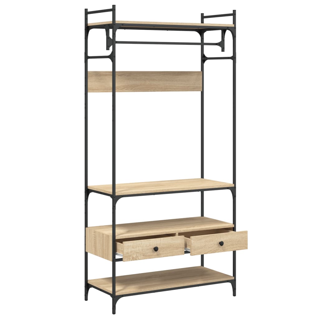 Wardrobe with Drawers Sonoma Oak 89x39x184,5 cm Engineered Wood