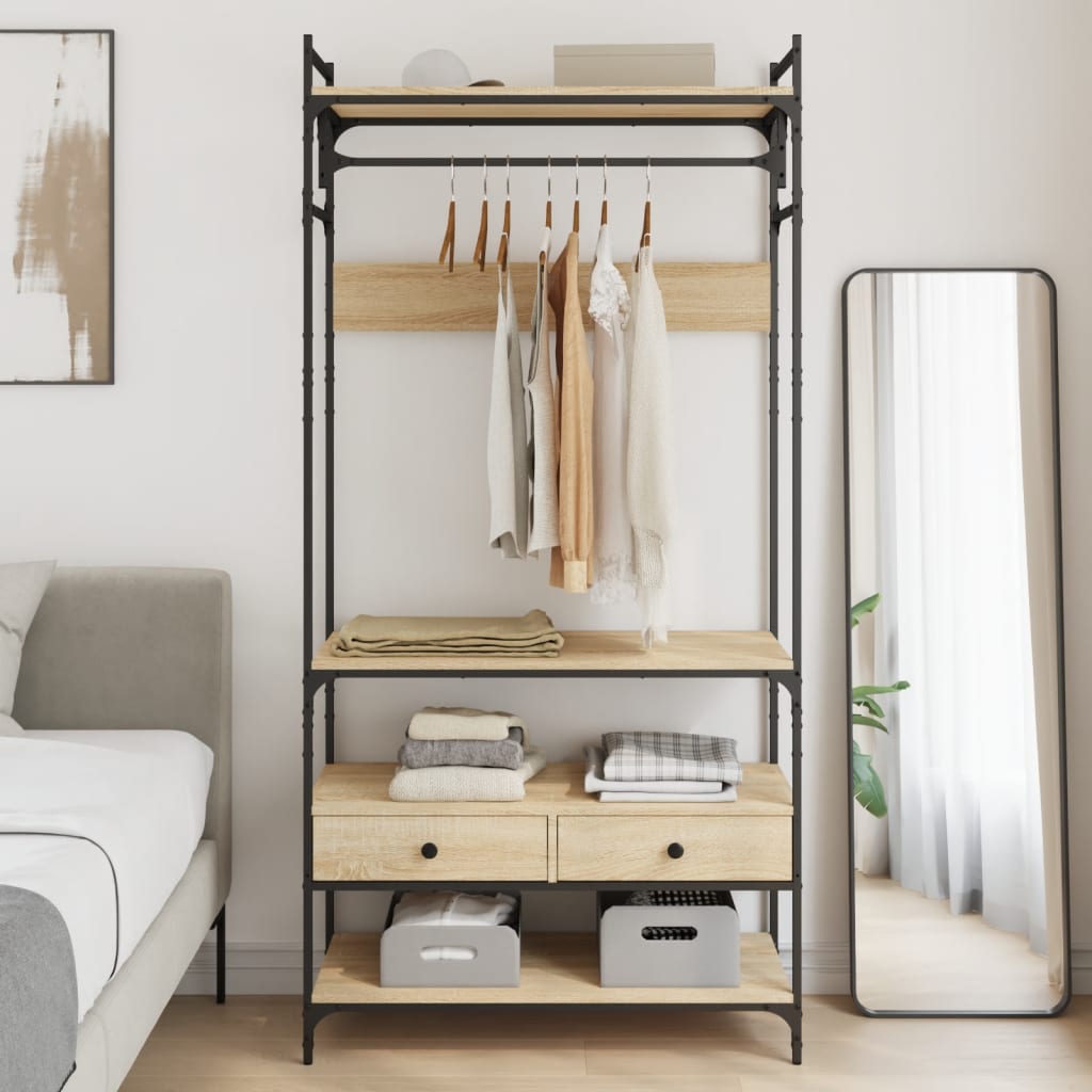 Wardrobe with Drawers Sonoma Oak 89x39x184,5 cm Engineered Wood