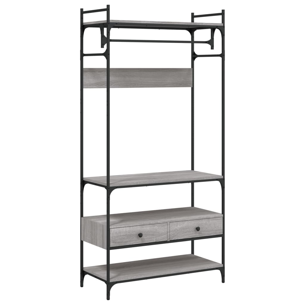 Wardrobe with Drawers Grey Sonoma 89x39x184.5cm Engineered Wood