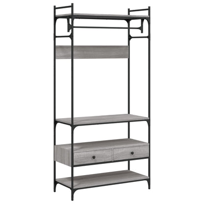 Wardrobe with Drawers Grey Sonoma 89x39x184.5cm Engineered Wood