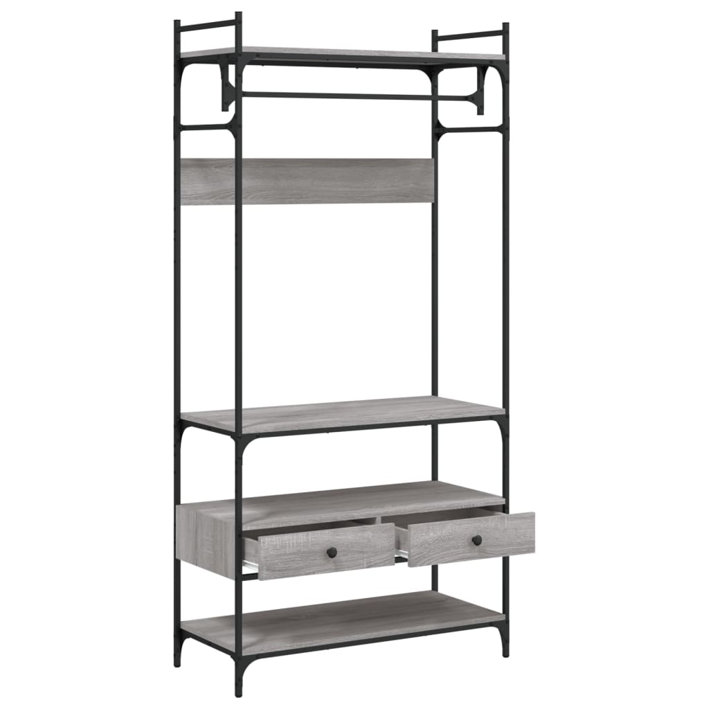 Wardrobe with Drawers Grey Sonoma 89x39x184.5cm Engineered Wood