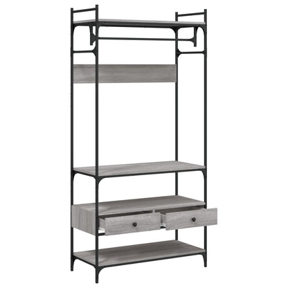 Wardrobe with Drawers Grey Sonoma 89x39x184.5cm Engineered Wood