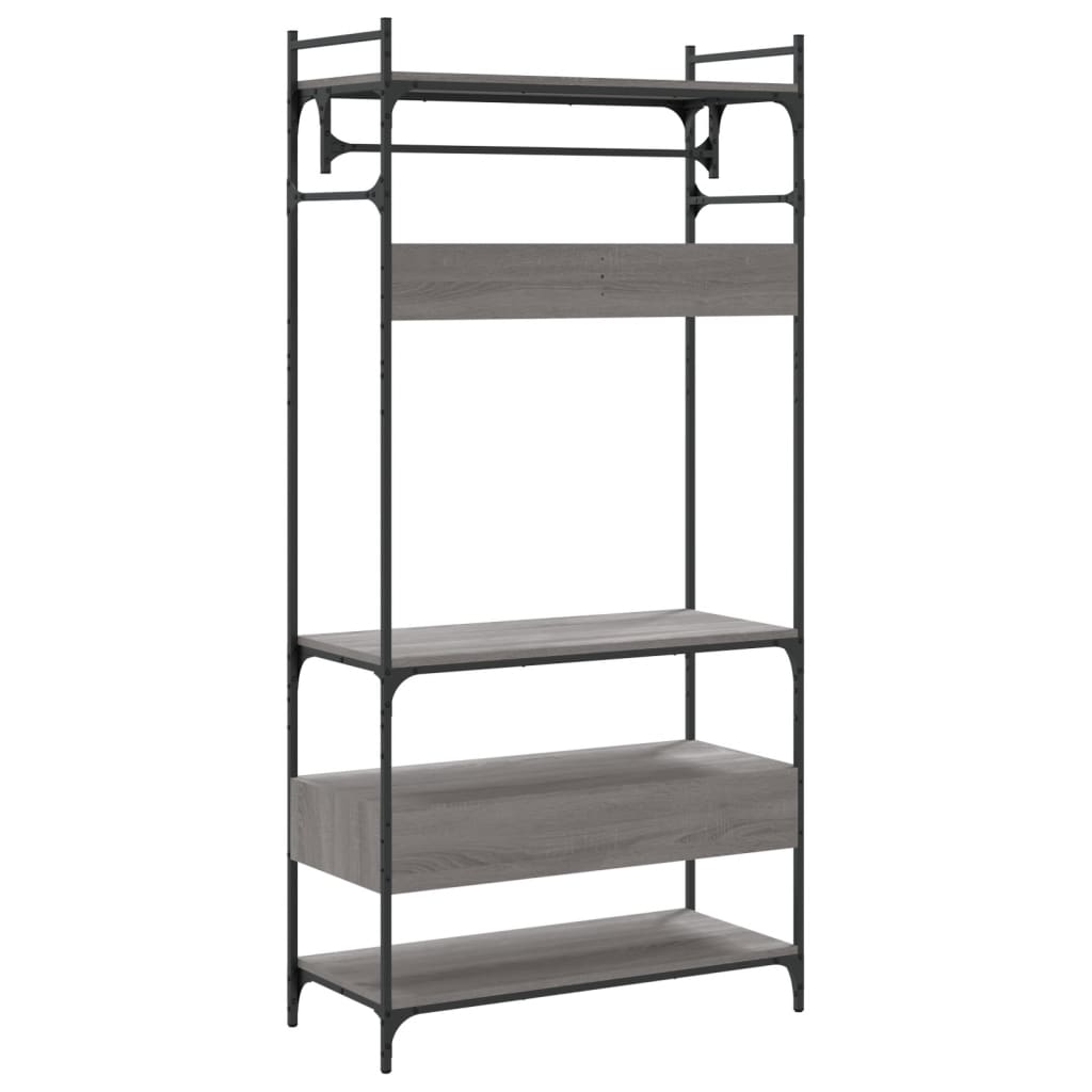 Wardrobe with Drawers Grey Sonoma 89x39x184.5cm Engineered Wood