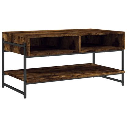 Coffee Table Smoked Oak 90x50x45 cm Engineered Wood