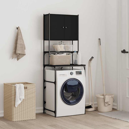 Washing Machine Cabinet Black 68x48,5x194 cm