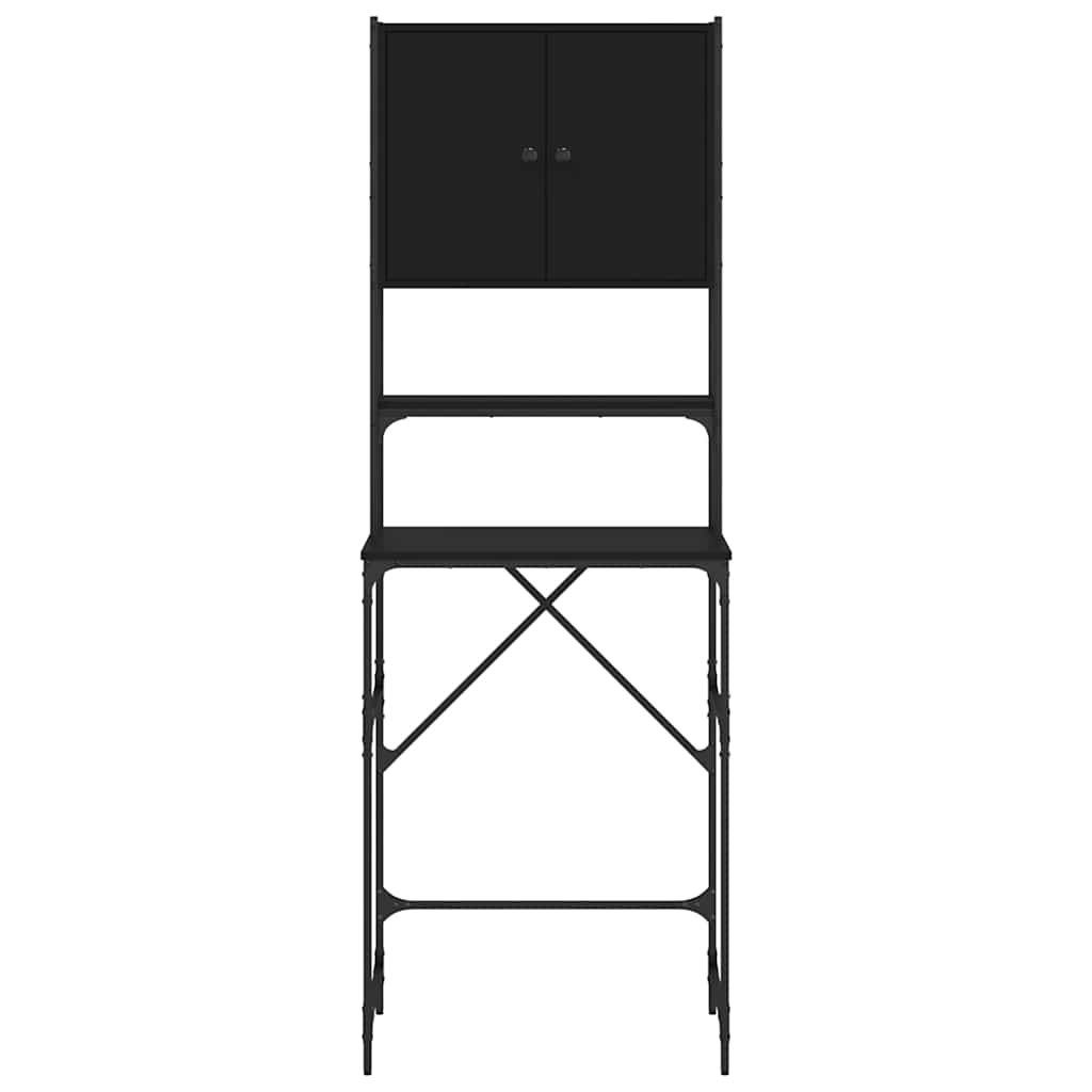 Washing Machine Cabinet Black 68x48.5x194 cm