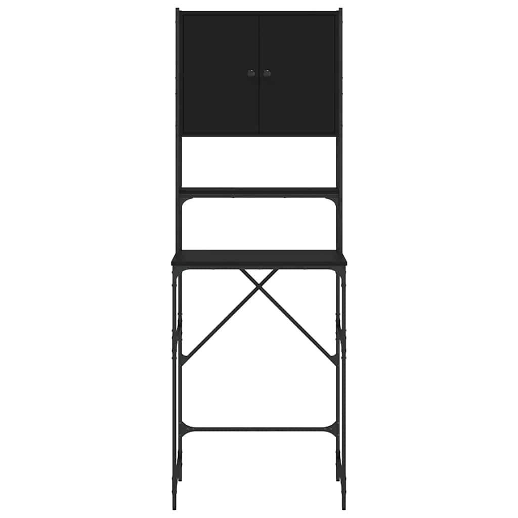 Washing Machine Cabinet Black 68x48,5x194 cm
