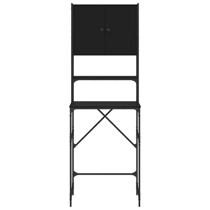 Washing Machine Cabinet Black 68x48,5x194 cm