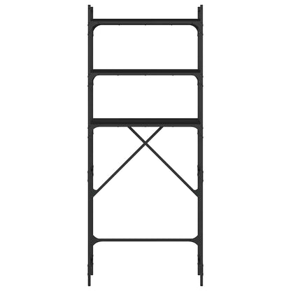 Washing Machine Shelf Black 67x25x163 cm Engineered Wood