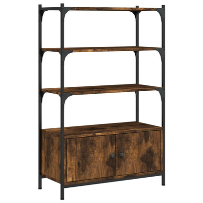 Bookcase 3-Tier Smoked Oak 70x30x109,5 cm Engineered Wood