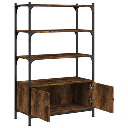 Bookcase 3-Tier Smoked Oak 70x30x109,5 cm Engineered Wood