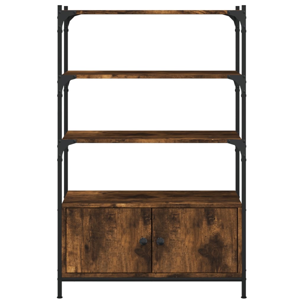 Bookcase 3-Tier Smoked Oak 70x30x109,5 cm Engineered Wood