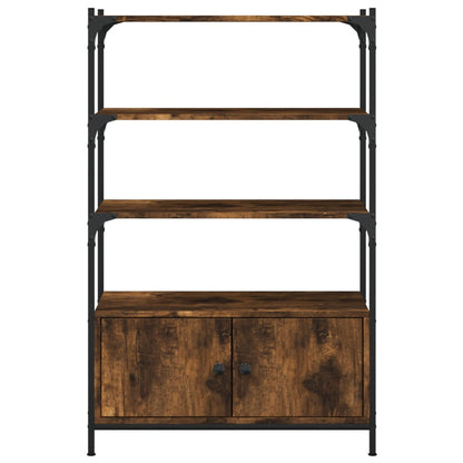 Bookcase 3-Tier Smoked Oak 70x30x109,5 cm Engineered Wood