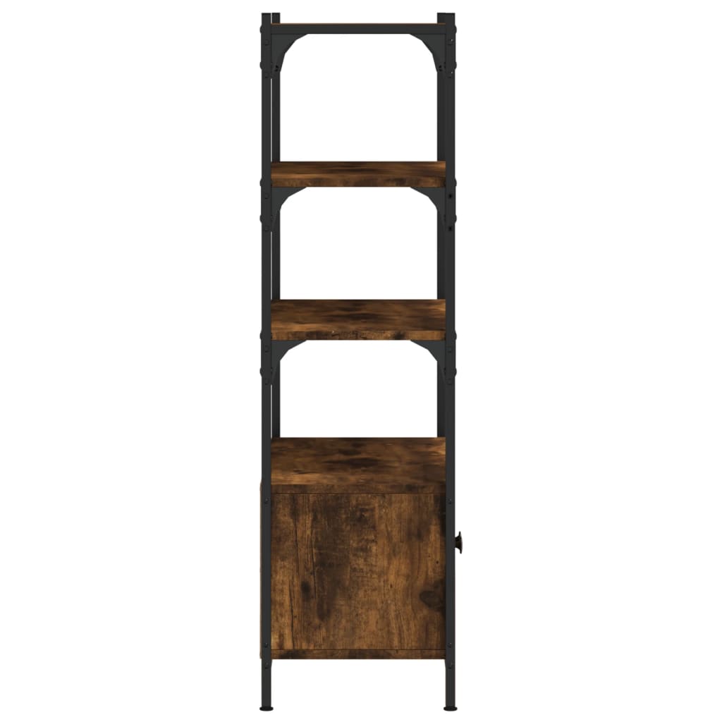 Bookcase 3-Tier Smoked Oak 70x30x109,5 cm Engineered Wood