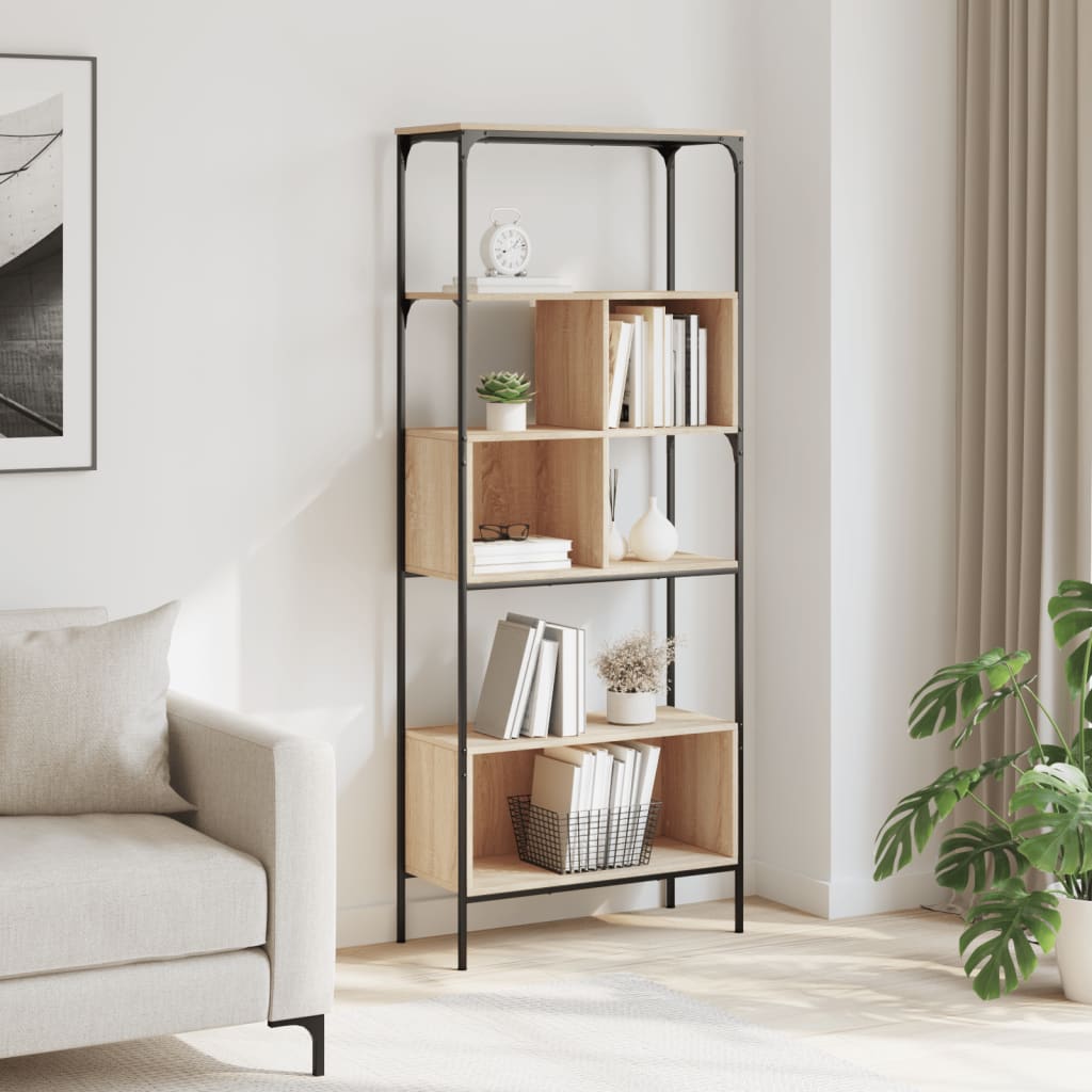 Bookcase 5-Tier Sonoma Oak 76x33x188,5 cm Engineered Wood