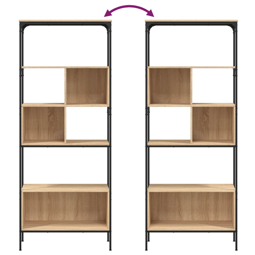 Bookcase 5-Tier Sonoma Oak 76x33x188,5 cm Engineered Wood