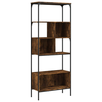 Bookcase 5-Tier Smoked Oak 76x33x188,5 cm Engineered Wood