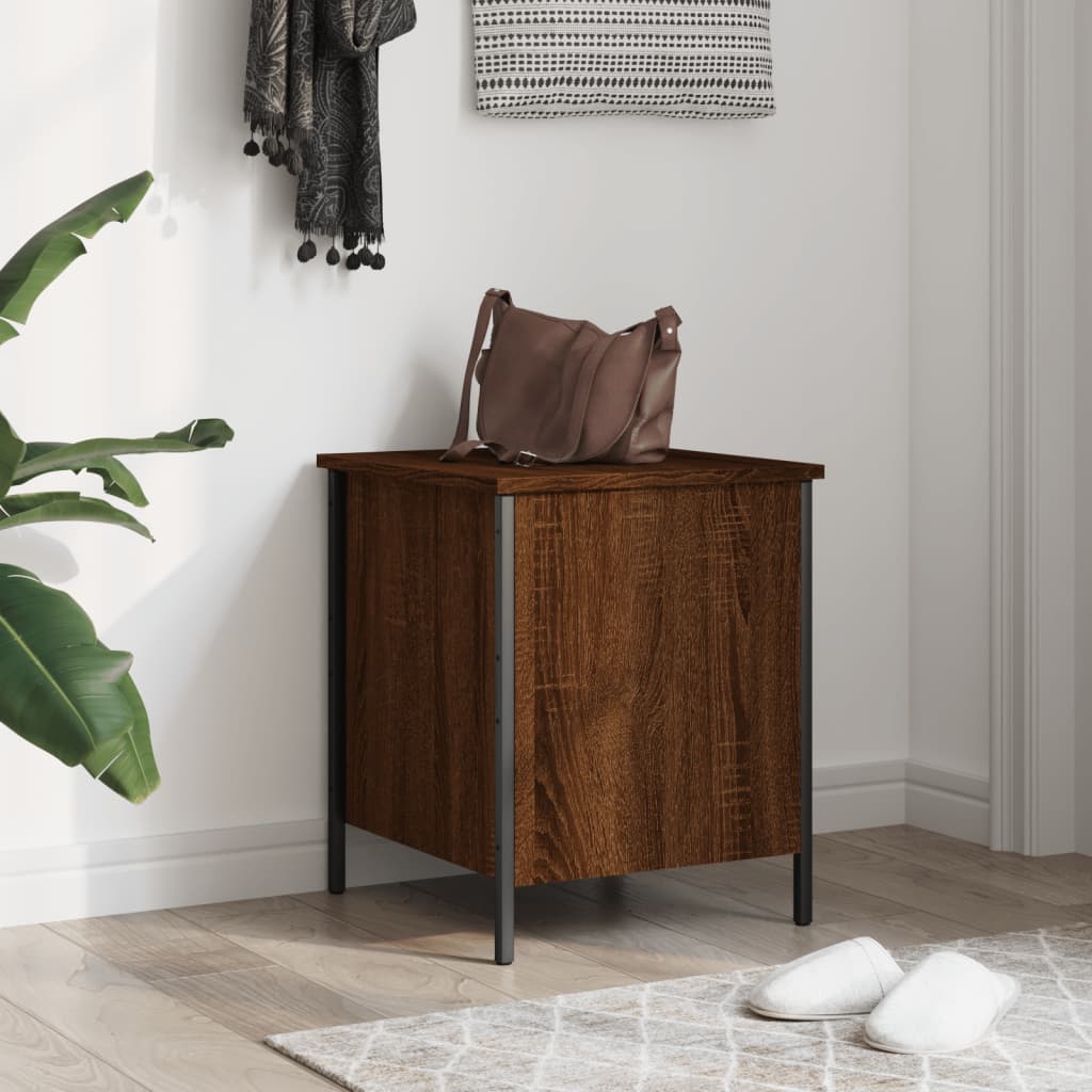 Storage Bench Brown Oak 40x42.5x50 cm Engineered Wood