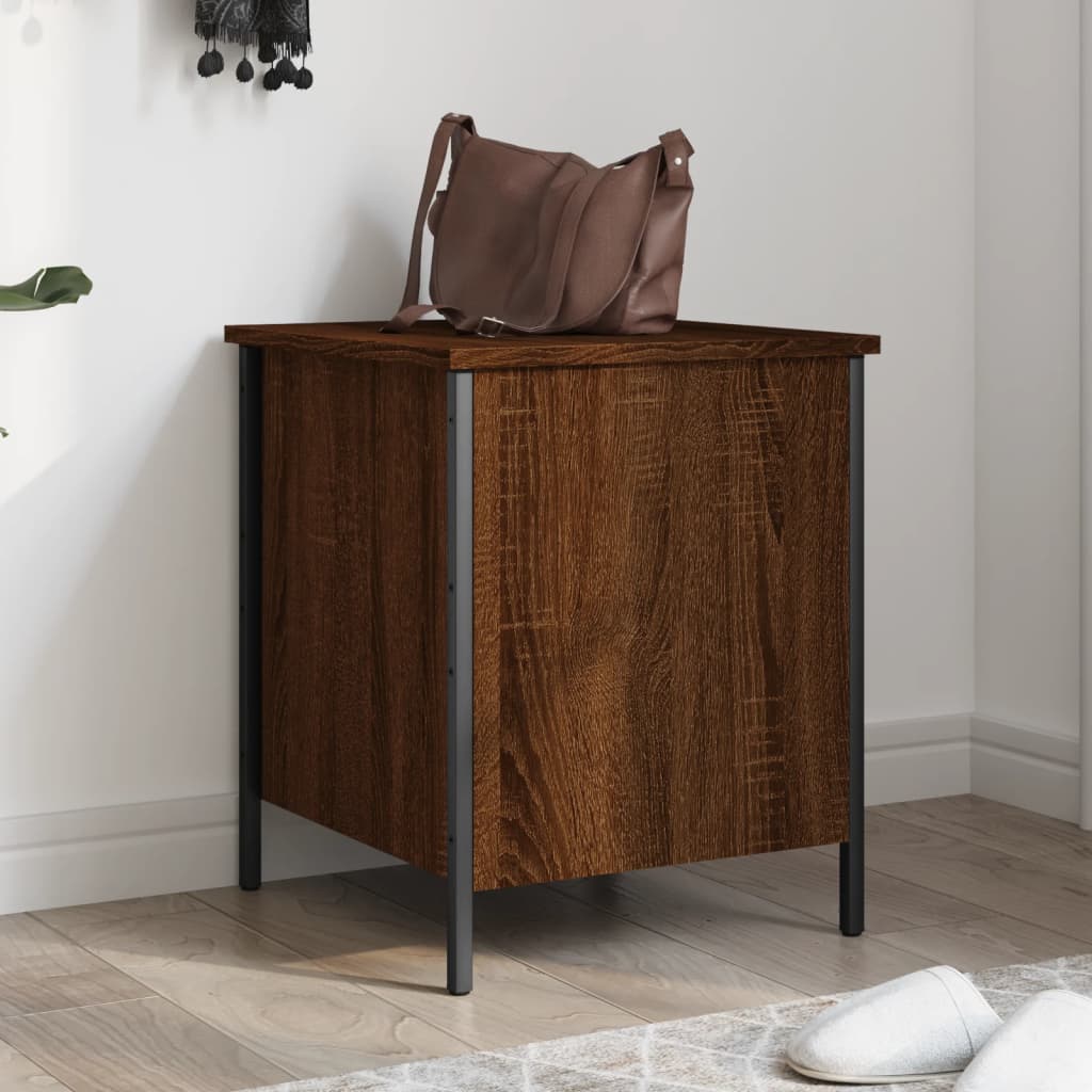 Storage Bench Brown Oak 40x42.5x50 cm Engineered Wood
