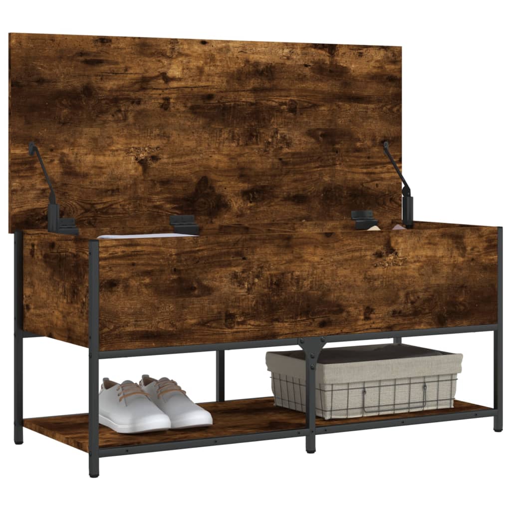 Storage Bench Smoked Oak 100x42,5x47 cm Engineered Wood