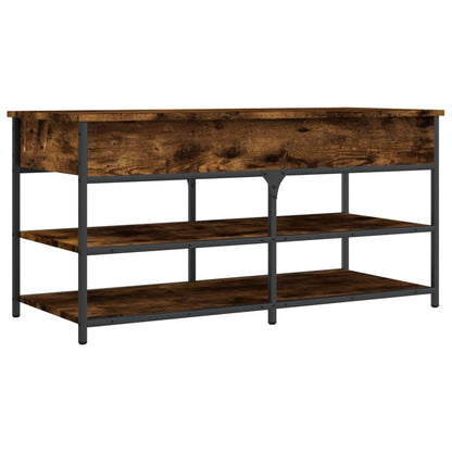 Shoe Bench Smoked Oak 100x42,5x50 cm Engineered Wood