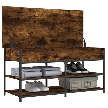 Shoe Bench Smoked Oak 100x42,5x50 cm Engineered Wood