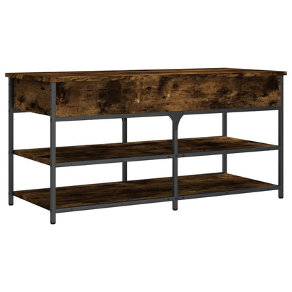 Shoe Bench Smoked Oak 100x42,5x50 cm Engineered Wood