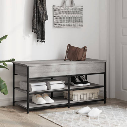 Shoe Bench Grey Sonoma 100x42,5x50 cm Engineered Wood