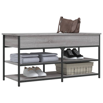 Shoe Bench Grey Sonoma 100x42,5x50 cm Engineered Wood