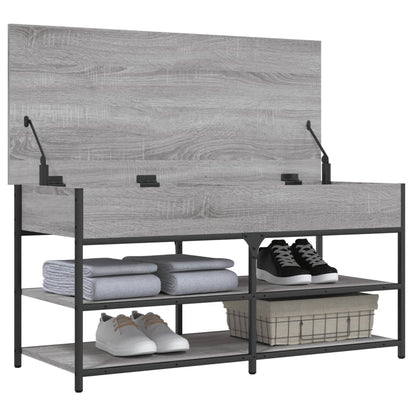 Shoe Bench Grey Sonoma 100x42,5x50 cm Engineered Wood