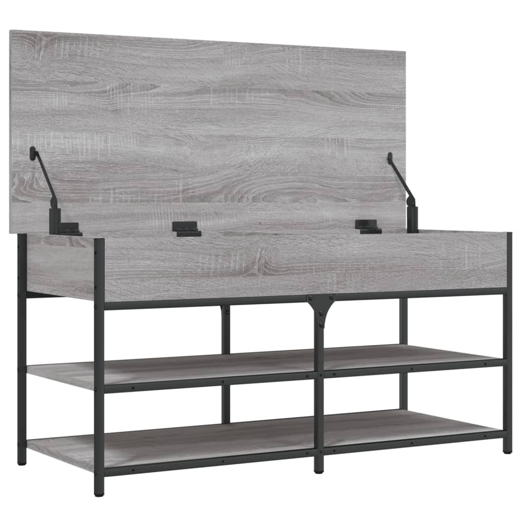 Shoe Bench Grey Sonoma 100x42,5x50 cm Engineered Wood