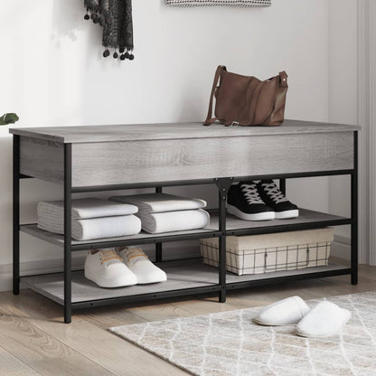 Shoe Bench Grey Sonoma 100x42,5x50 cm Engineered Wood