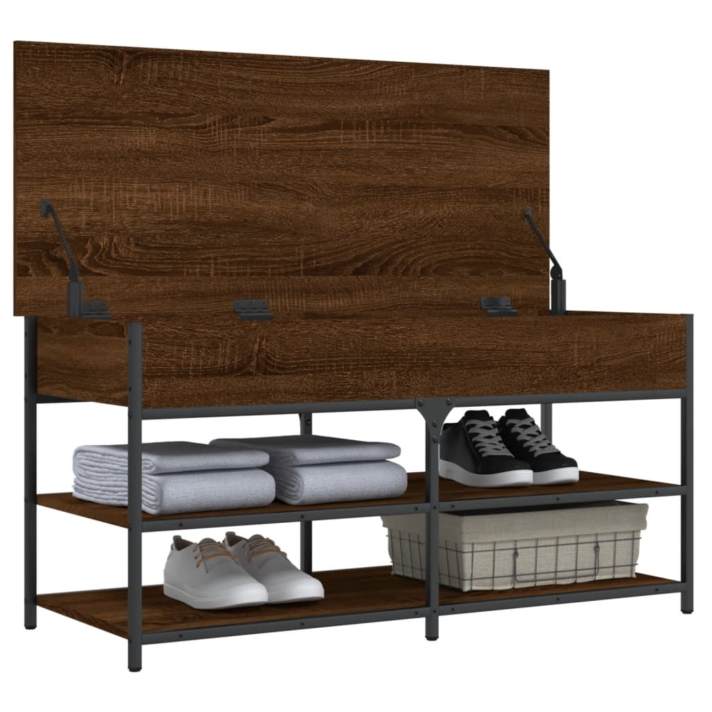 Shoe Bench Brown Oak 100x42,5x50 cm Engineered Wood